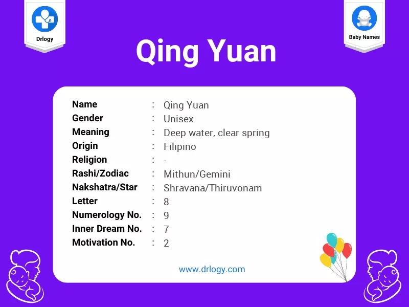 Qing Yuan Name Meaning